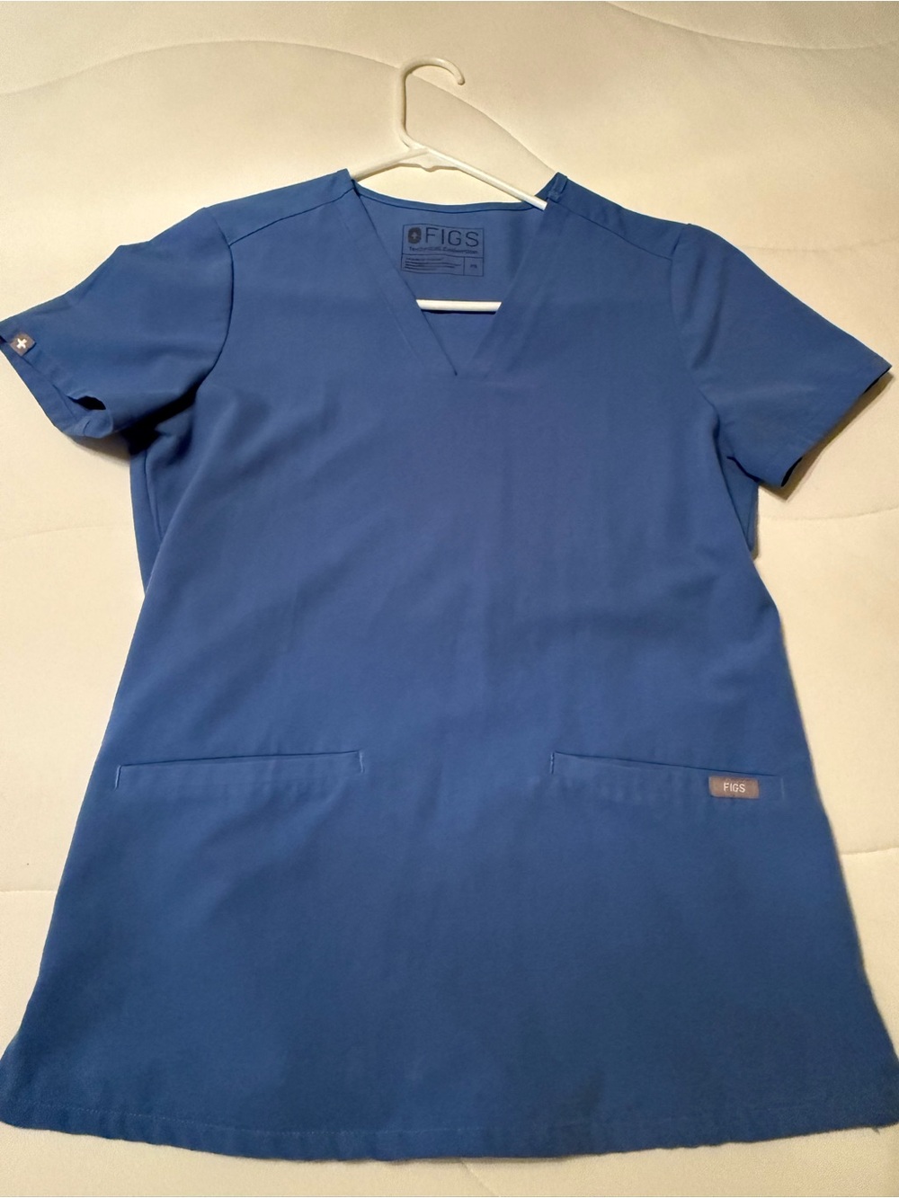 Figs Women's Royal Blue V-Neck Tunic Scrub Top